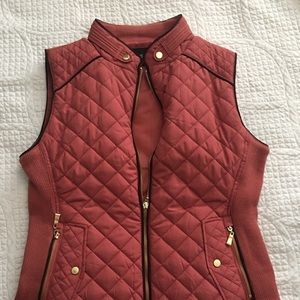 Quilted Vest; dusty rose